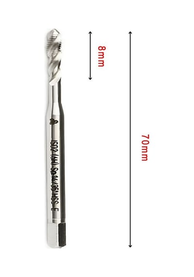 Mte M5x0,8 Normal Vidalı Helis Kanallı Makina Kılavuzu Hss - E Dın 371/c