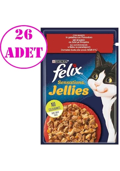 Purina Felix Sığır Eti Ve Domates Soslu Yaş Kedi Maması 85 Gr 26 Ad