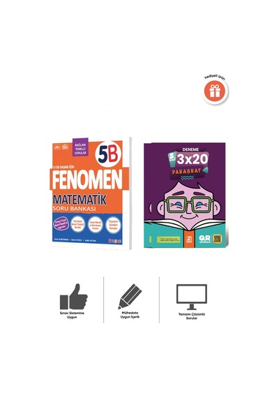 Fenomen 2027 5. Sınıf Matematik B Soru Bankası Ve 3x20 Paragraf Deneme Seti Bigelio Yayıncılık