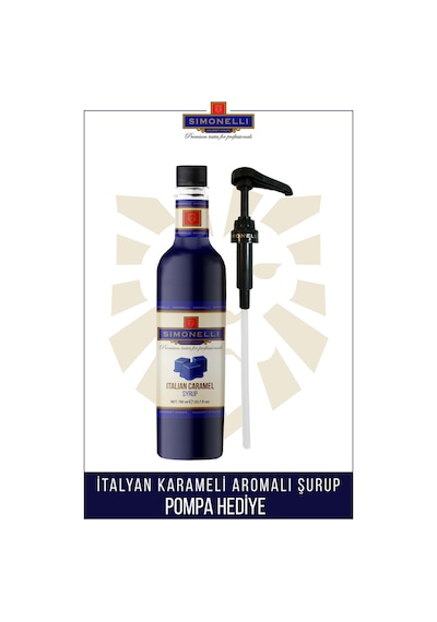 Simonelli Kahve Şurubu İtalyan Karamel Aromalı 70 CL + Pompa Sımonellı