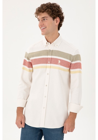 U.s. Polo Assn. Erkek Krem Gömlek Desenli 50291406-vr071 Krem U.s. Polo Assn. Erkek Krem Gömlek Desenli 50291406-vr071 Krem