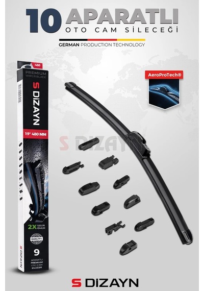 S-dizayn 10 Aparatlı Oto Cam Sileceği 55 Cm 22 İnç Universal A+ Kalite