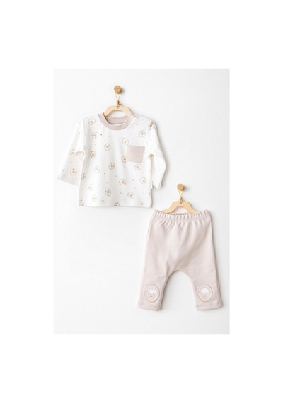 Andywawa Bebek Tinny's Sheeps Alt Üst Takım Ac26153 Beige