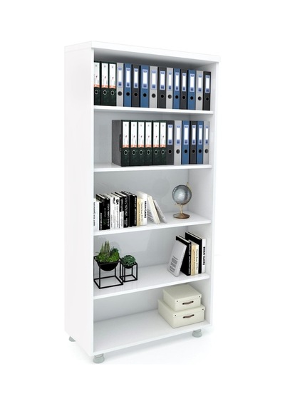 Modüler Dünyası Büyük Boy Kitaplık Dosya Dolabı Beyaz - 80X35X188 Beyaz