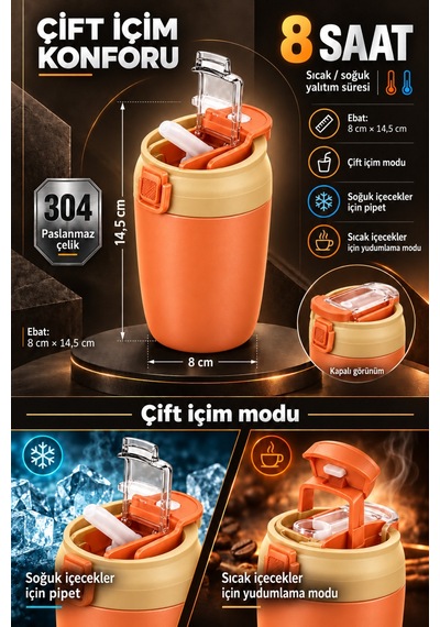 Emilahome Nova Termos Kahve Bardağı 350ml Bej - 895110128 Bej