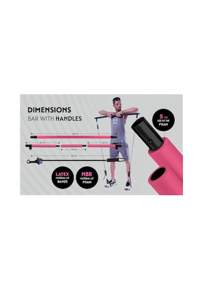 Champya Yoga Fitness Pilates Topu Squat Pilates Barı Direnç Lastiği Pilates Seti İthal Ürün Mavi