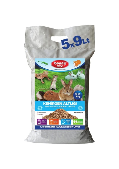 Bonny Nice Doğal Çam Pelet Hamster Kafes Altlığı 5 Kg 10 Lt 5 Adet