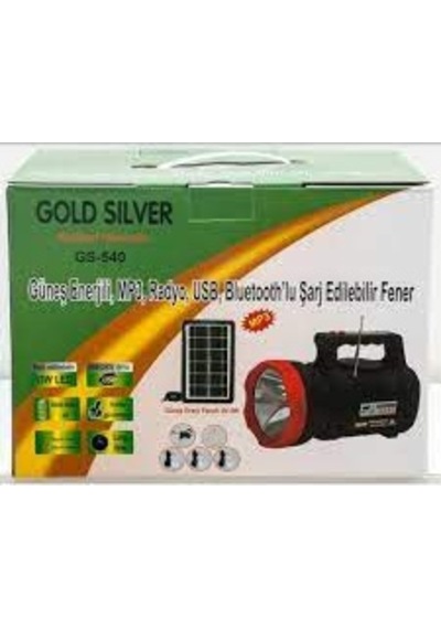 Gold Silver Gs-540 Güneş Enerjili Mp3 Radyo Bluetooth'Lu Fener