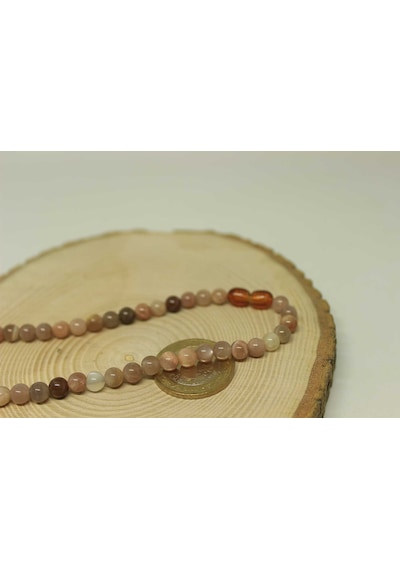 Güneş Taşı Kolye 6mm (Klipsli) Gümüş