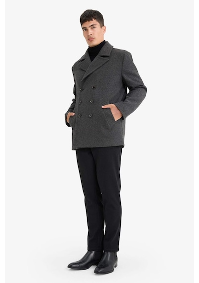 Defacto Slim Fit Dar Kesim Düğmeli Cepli Astarlı Kaşe Kaban Parka D1521ax25wnar198 Antrasit-ar198