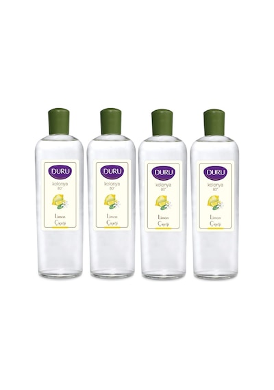 Duru 80 Derece Limon Çiçeği Kolonyası Cam Şişe 4 x 400 ML