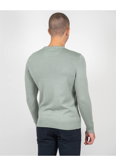 Granit Erkek Bisiklet Yaka Triko Slim Fit Pamuklu Kazak Ncs Jeans 3002-Granit