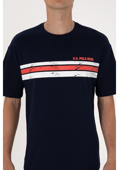 U.S. Polo Assn. Erkek Comfort Fit Bisiklet Yaka Lacivert Tişört 50306912-VR033