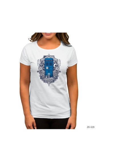 Doctor Who Badge Beyaz Kadın Tişört