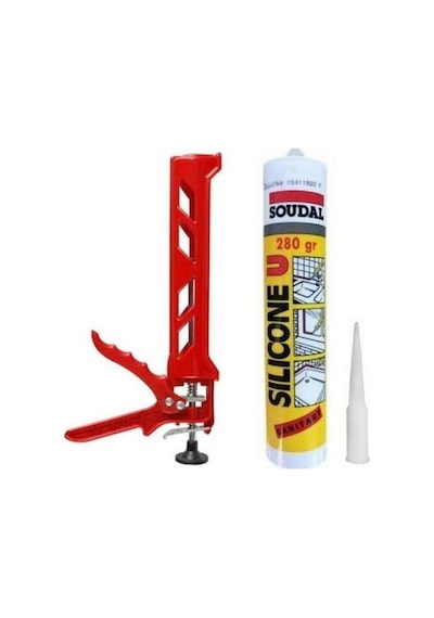 Genel Amaçlı Soudal Şeffaf Silikon 280 Ml Ve Plastik Silikon Tabancası