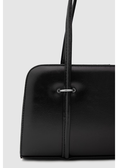 Shule Bags Hansal Metal Detaylı Baget Çanta Siyah Siyah