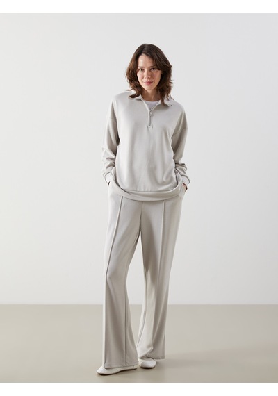 Lcw Comfort Gri Dik Yaka Kadın Sweatshirt