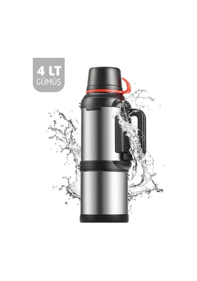 Kampcı Paslanmaz Çelik Termos 4 Litre 48 Saat Sıcak-soğuk Silver 9009 Gümüş