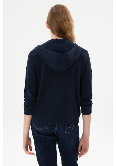 U.S. Polo Assn. Kadın Lacivert Fermuarlı Kapüşonlu Sweatshırt 50313594-VR033