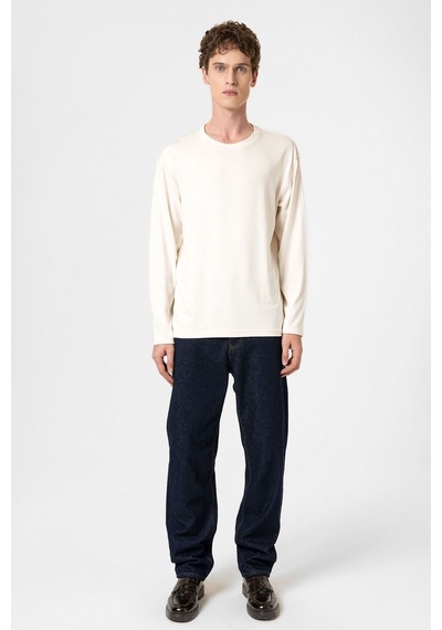 Antioch Relaxed Fit Basic Erkek T-shirt Ekru