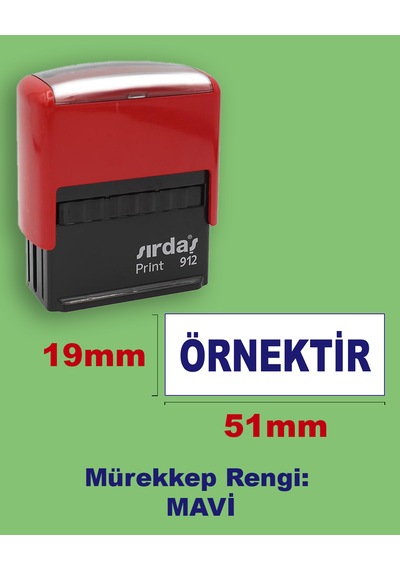 Örnektir Kaşesi, 912 51mm 19mm Mavi Keçeli Otomatik Kaşe