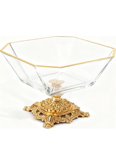 Elta Collection Gold 3 Parça Pasta & Kurabiyelik Sunum Seti Altın