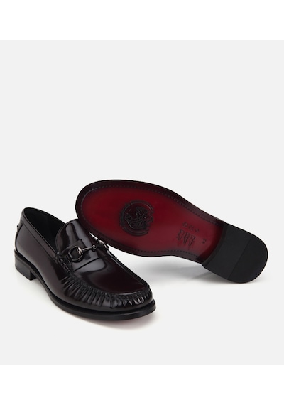 Hotiç Erkek Deri Bordo Toka Detaylı Klasik Loafer