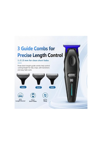 Şarjlı Tıraş Makinesi V-887t - 9000 Rpm 240 Dakika Profesyonel Trimmer - Siyah