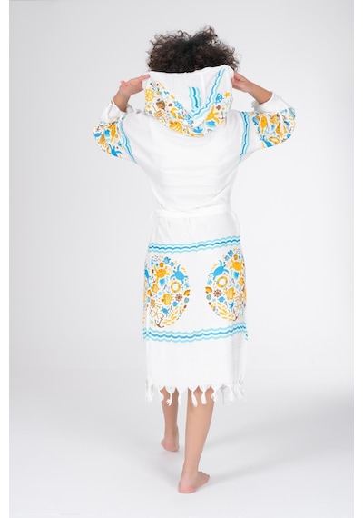Varol Baskılı Bambu Peştemal Sabahlık Bornoz Blue Marın-xl Blue Marın