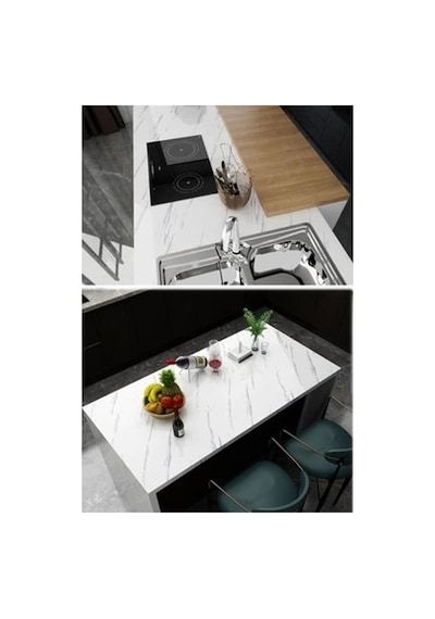 Beyaz Mermer Desenli Yapışkanlı Tezgah Folyosu 3 Mt.x 60 Cm İtrt005k377