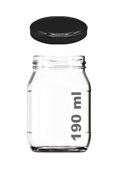 190 Ml Şeffaf Kavanoz 190 Cc Konserve Metal Kapaklı Cam Kavanoz 6 Adet Açık Kahverengi