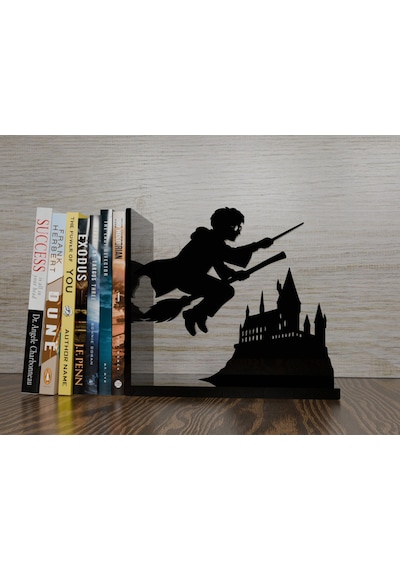 Harry Potter Silüetli Plastik Kitap Tutucu 3d Baskı Dekoratif Kitaplık Organizer
