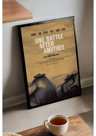 One Battle After Another Siyah Ahşap Çerçeveli Poster, Dekoratif Film Duvar Tablosu