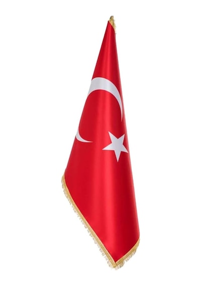 Zc Bayrak Türk Makam Bayrağı Krom Kaplı Direk Ve Simli Bayrak Seti Standart