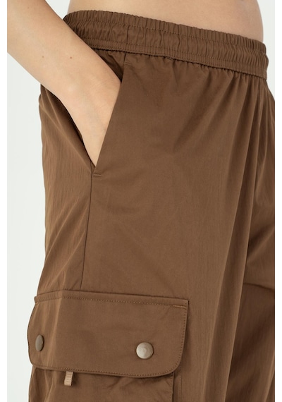 Maraton Comfort Kadın Dönüşlü Lastik Paça Taba Pantolon Taba