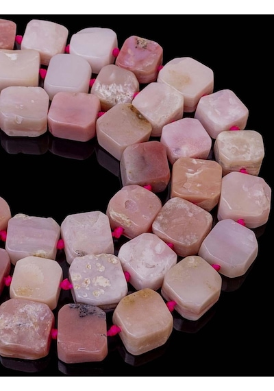 14 x 8 MM Pembe Opal Taşı Dizi Lacivert