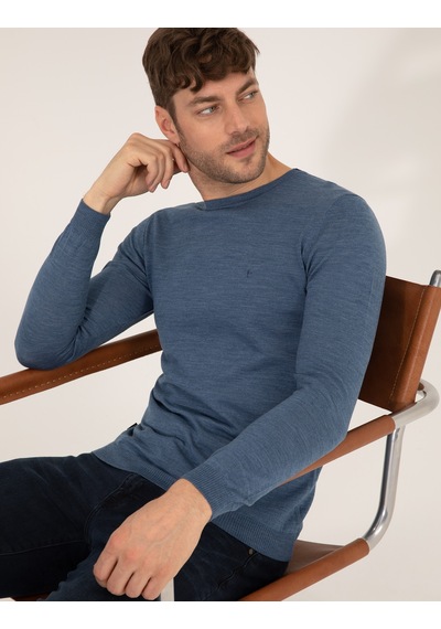 Pierre Cardin Erkek Mavi Triko Kazak 50257301-vr036 Mavi