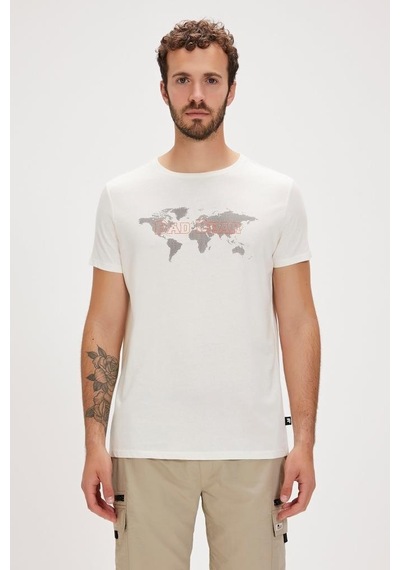 Bad Bear Globe T-shırt Marshmallow Erkek Tişört Beyaz S-xxl 001
