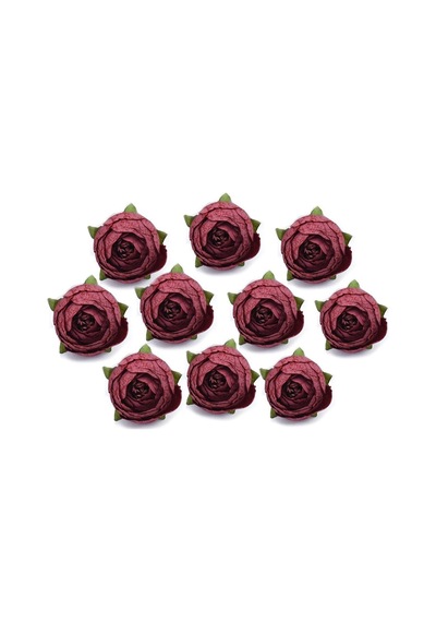 Yapay Çiçek Erengül Kafa 10Lu Kelle Pastel Renkler Bordo