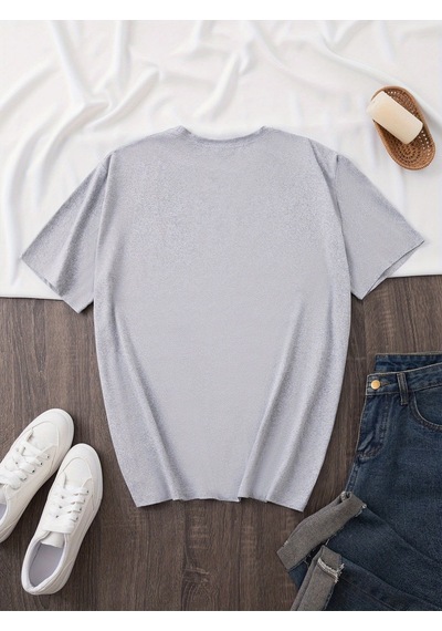 Uyguntarz Unisex Prosecco Baskılı Tasarım Tshirt Gri