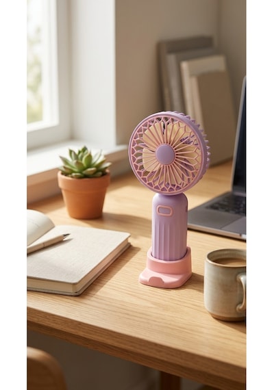 Renkli Mini El Fanı, Taşınabilir Kompakt Tasarım Usb Şarjlı Güçlü Soğutucu Fan-pl07
