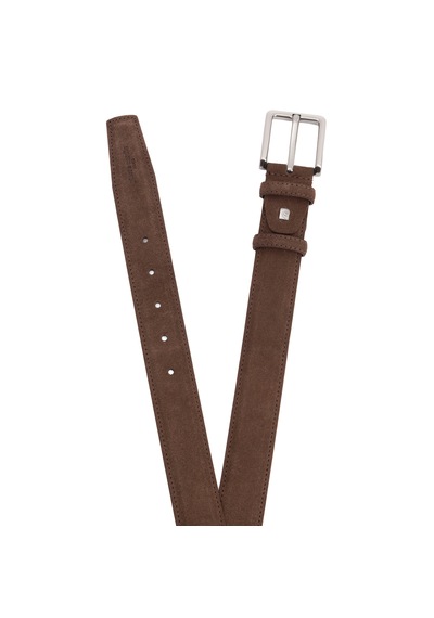 Pierre Cardin Suet Deri Erkek Kemer En 3,5 Cm Pc-1009 Kahve - Suet