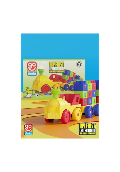 Go Blocks İlk Harf Trenim 56 Parça Yapı Blok Seti Yapı Oyuncakları Mega Blok
