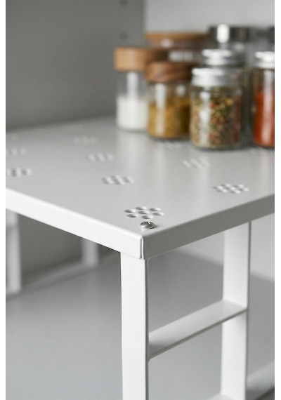 Çok Amaçlı Beyaz Metal Raf Düzenleyici & Mutfak Dolap İçi Ve Tezgah Üstü Organizer 28x32x15 Cm Çr