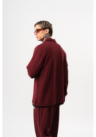 Respire Erkek Yarım Fermuarlı Modal Sweatshirt Vişne Bordo