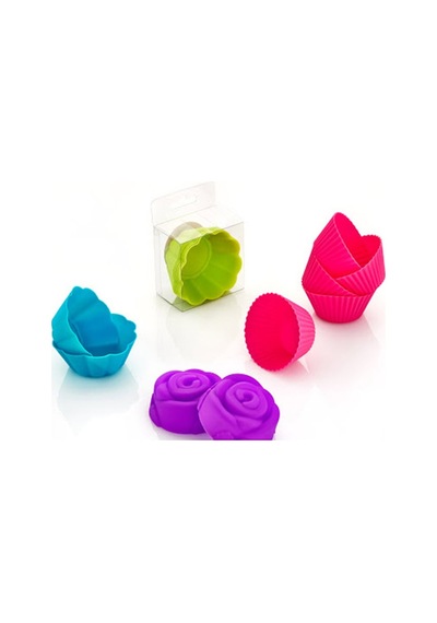 Freecookk Silikon 6'lı Cup Cake Kalıbı - Asorti Renkli