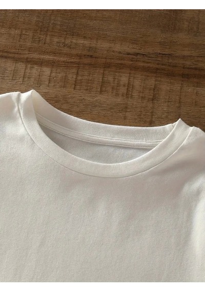 Wear Vexel Kadın Tişört Bisiklet Yaka Brooklyn Baskılı Kısa Kollu T-shirt - Beyaz Beyaz