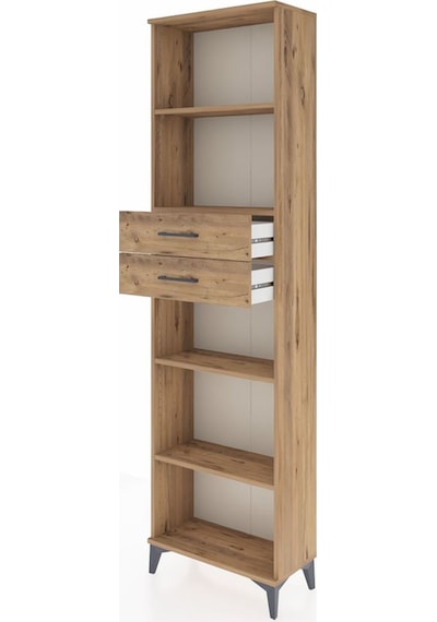 Arges Dolap 4 Raflı 2 Çekmeceli 60x30x221 Çam-çam Çam