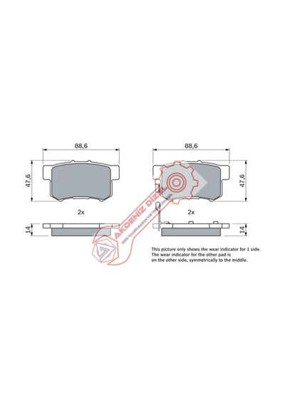 Fren Balatası Arka Honda Civic 01 / Crv 01-07 / Accord 98-09