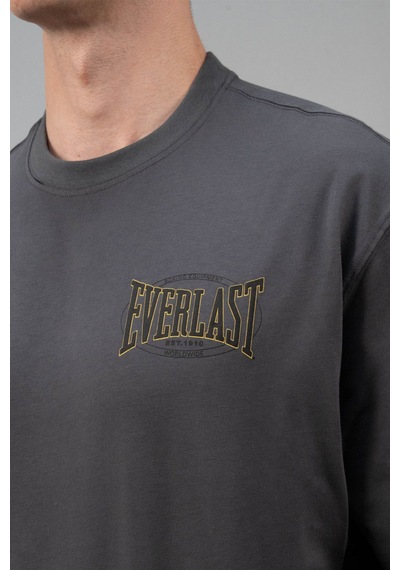 Everlast Authentic Boxing 2.0 Erkek Oversize Tişört Tm0158-415 %100 Pamuk Füme